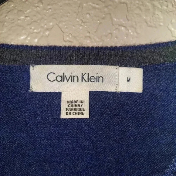Calvin Klein Sweater mens pullover adult Size Medium 100% Merino wool Crew Neck - Picture 3 of 4
